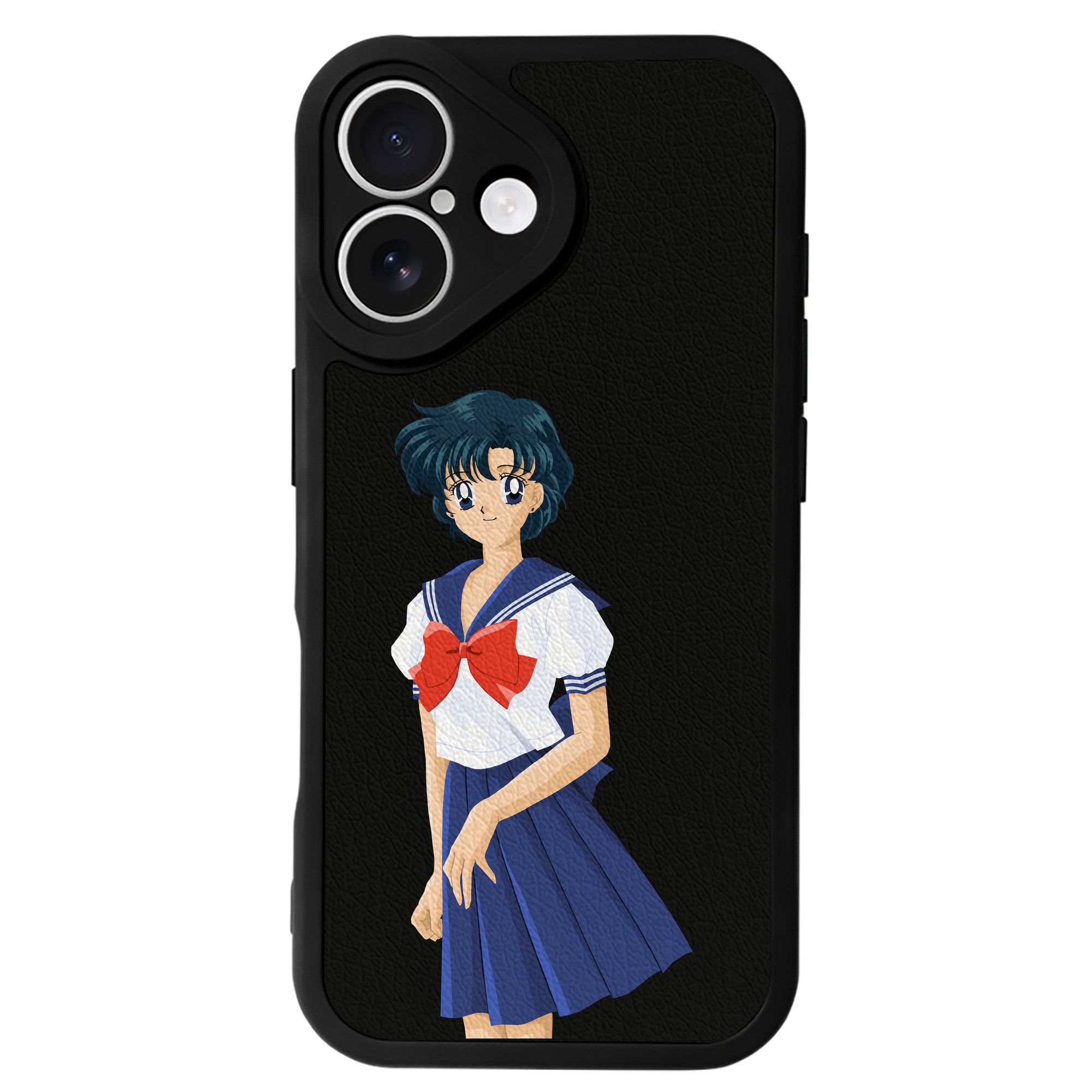 （画像用） 美少女戦士セーラームーン 水野 亜美 みずの あみ Sailor Moon Mizuno Ami 【iPhone 16シリーズ対応】シリコンスマホケース（レザー調） 材質：シリコン